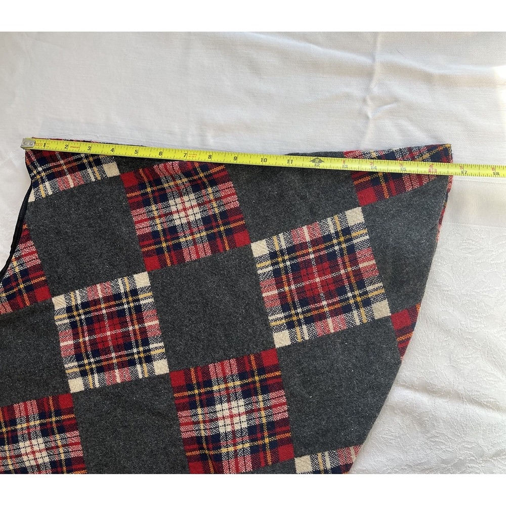 VTG No Appt Necessary Wool Red Gray Tartan Mini Skirt Classic Academia Size 7 - Picture 8 of 8